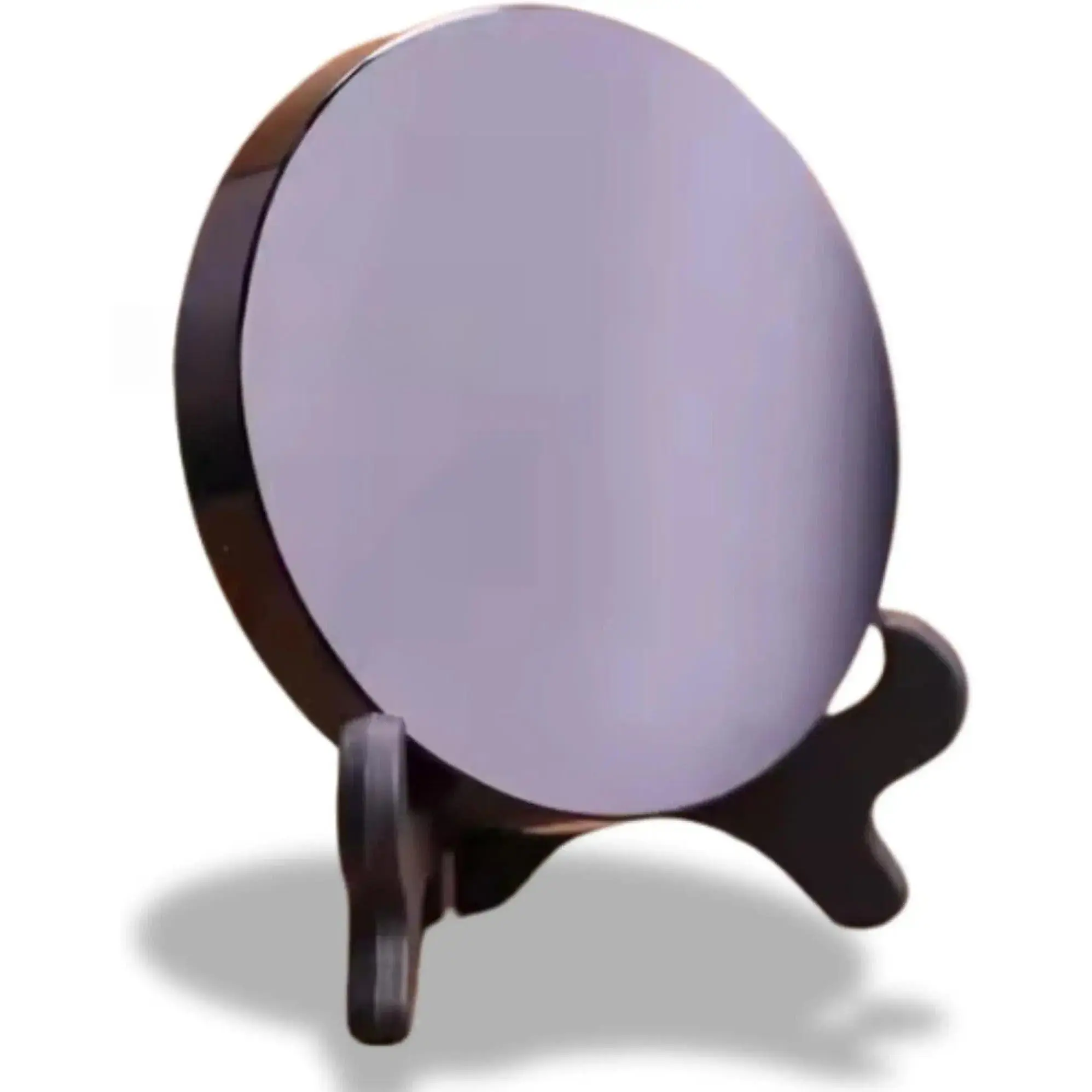 3.15 in Black Obsidian Scrying Mirror Set - Scratch-Resistant, Durable, with Wooden Stand, Healing Crystal for Witchcraft Divination, Rituals, Meditation, Indoor Use, Enhances Energy, Increases Magnetic Energy DIY Bag Accessory