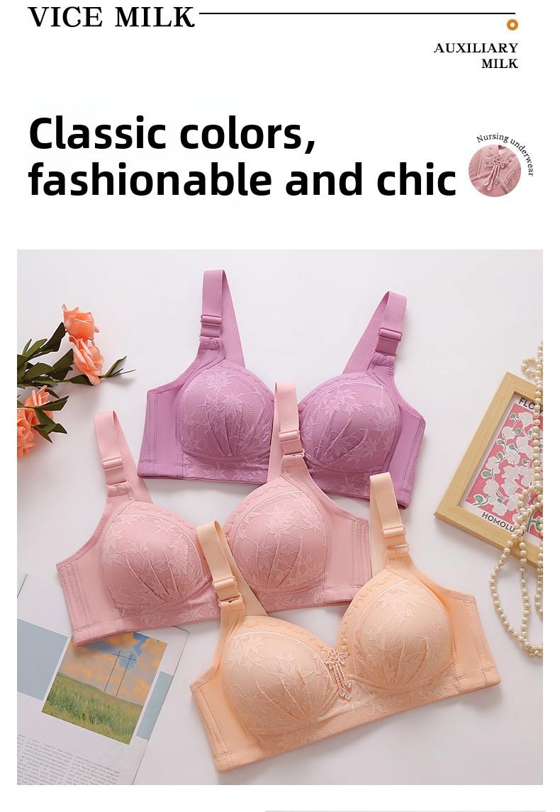 5 PCS/ 3PCS Elegant Lace Non-Wired Bra for Women Comfortable Push-Up Bralette Everyday Underwear Lift Support Breathable Lingerie T-Shirt Mother Fashion -RR