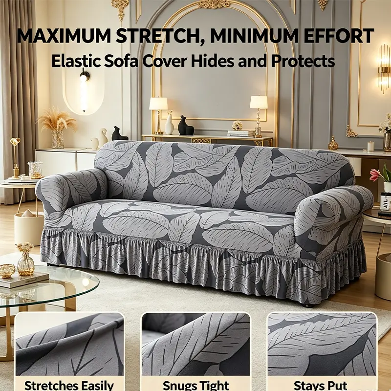 Upgrade Your Living Room Instantly! Super Stretchable Non-Slip Sofa Covers for 1/2/3 Seater Couches, Stylish Geometric Print, Dog/Cat Proof, Washable Furniture Protector That Stays in Place All Day – Perfect for Small Apartments & Rental Homes!