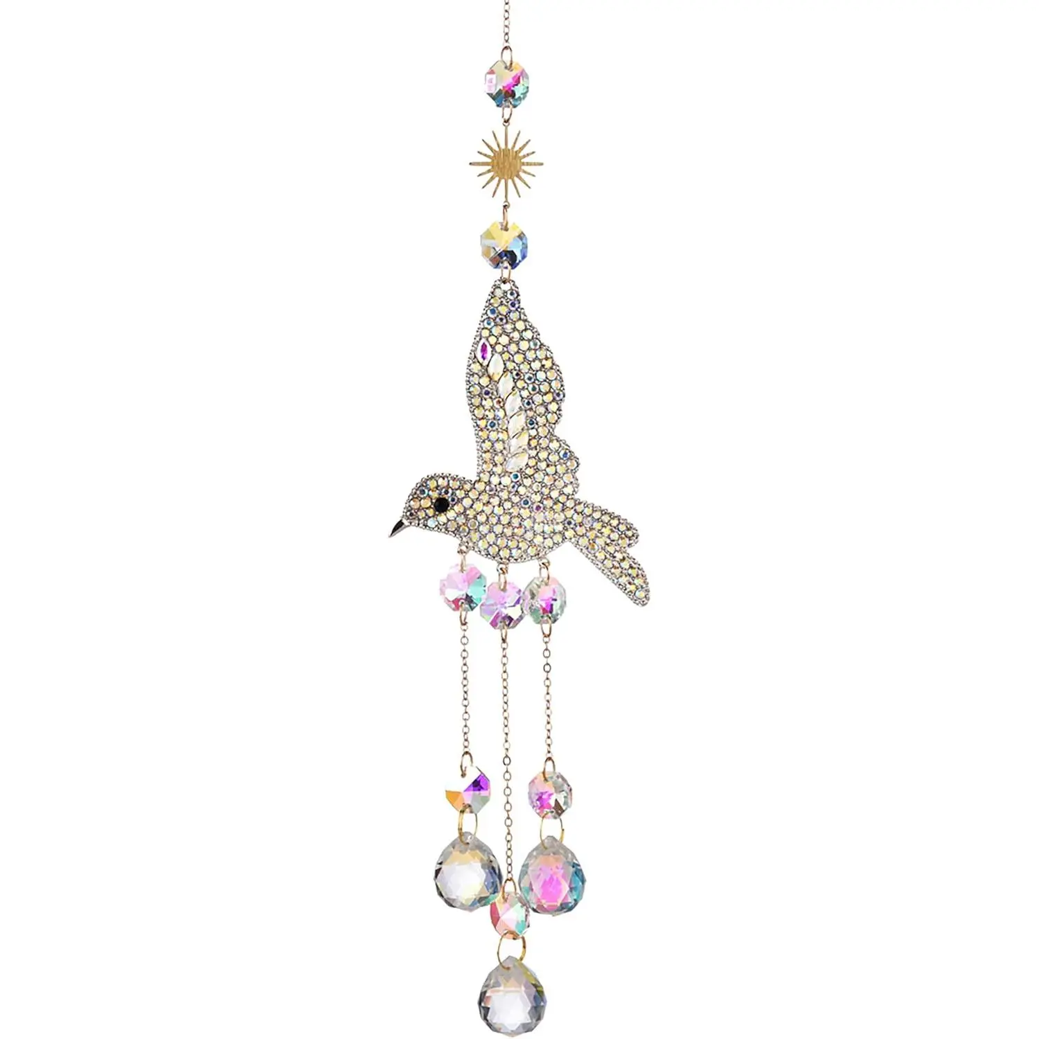 Hummingbird  Suncatcher for Window , Rainbow Maker Prism Ornament with Hook, Sparkling Sun Catcher Decor for , Patio, Garden, Bird Lover  ( Ball)