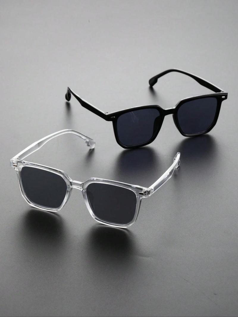 Unisex Minimalist Plastic Frame Sunglasses, Trendy All-match Sunglasses for Men & Women, Fashionable Sunglasses for Outdoor Activities, Trendy Casual Sunglasses