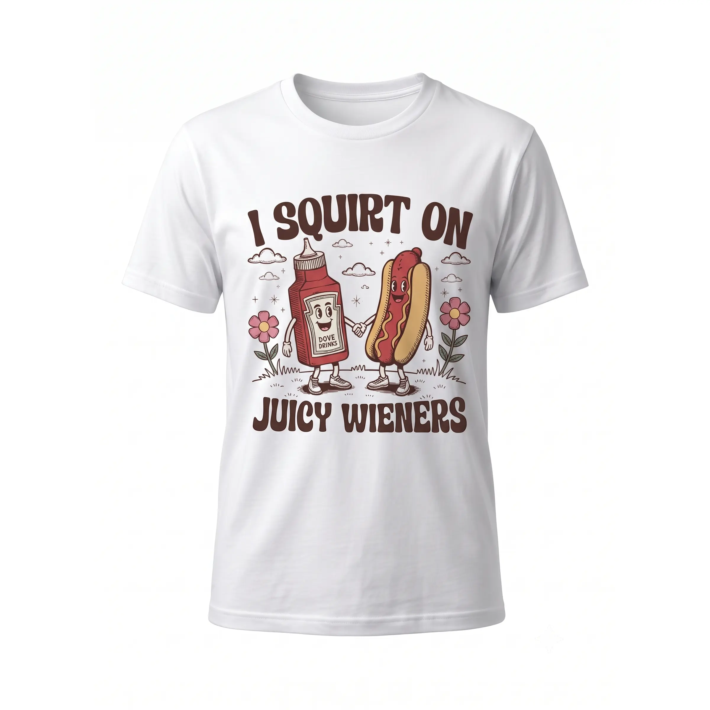 Unisex "Juicy Wieners" Funny Graphic T-Shirt, Streetwear Party Top for Men & Women in Breathable 150g Cotton