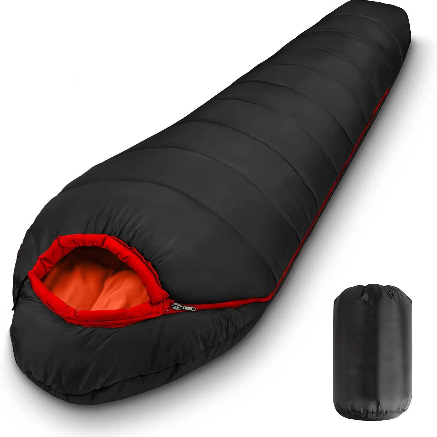 Mummy Sleeping Bag for Adults, 15-45 ° F Extreme 3-4 Season Cold Weather Gear, Warm Washable for Hiking, Traveling, Outdoor Camping Activities