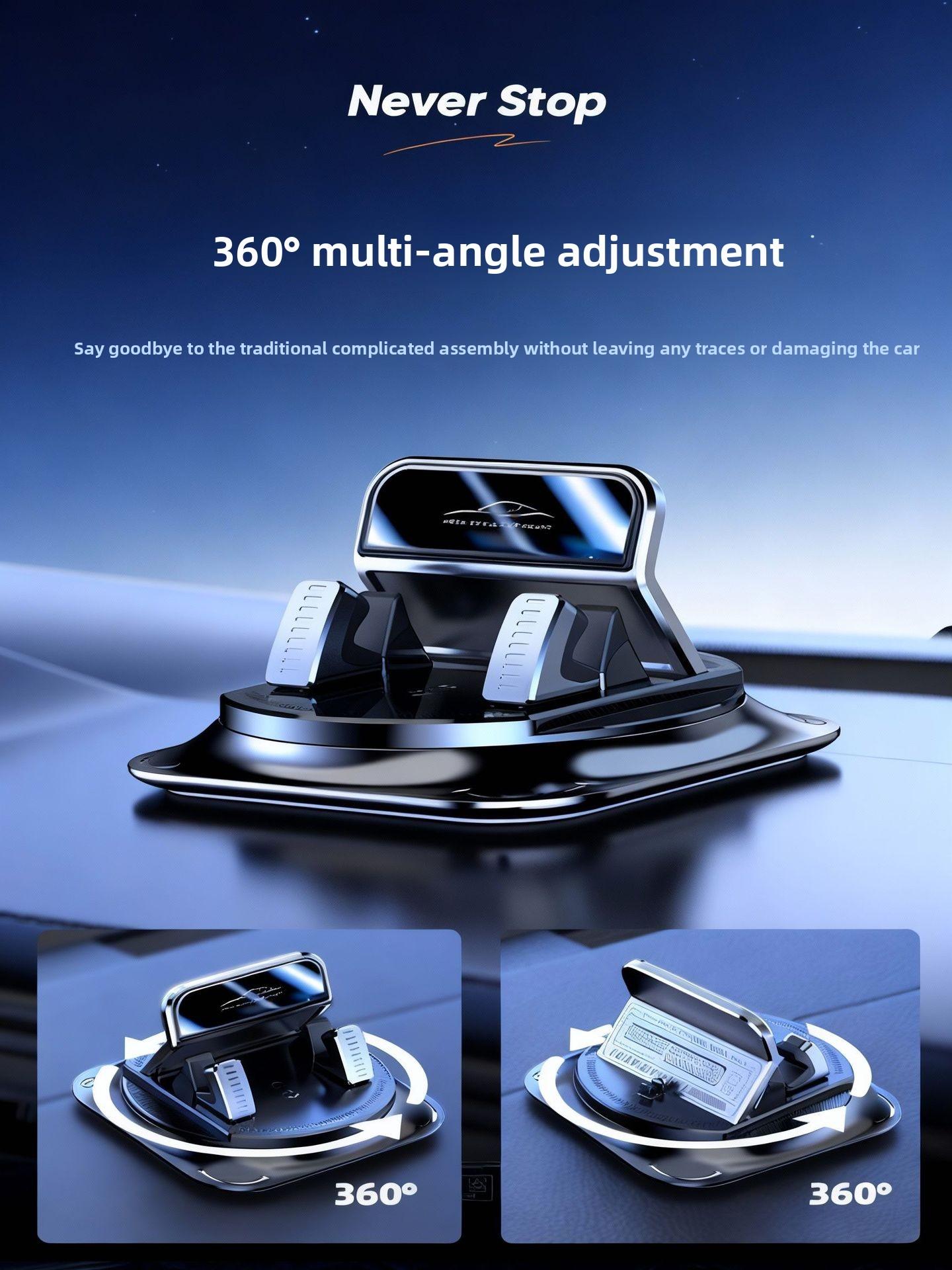 Car phone holder 360 degree rotation, suitablefor car navigation in-car dashboard, horizontaland vertica screen adjustment angle,suctioncup fixed non-slip mobile phone holdersuitable for iPhone and Android