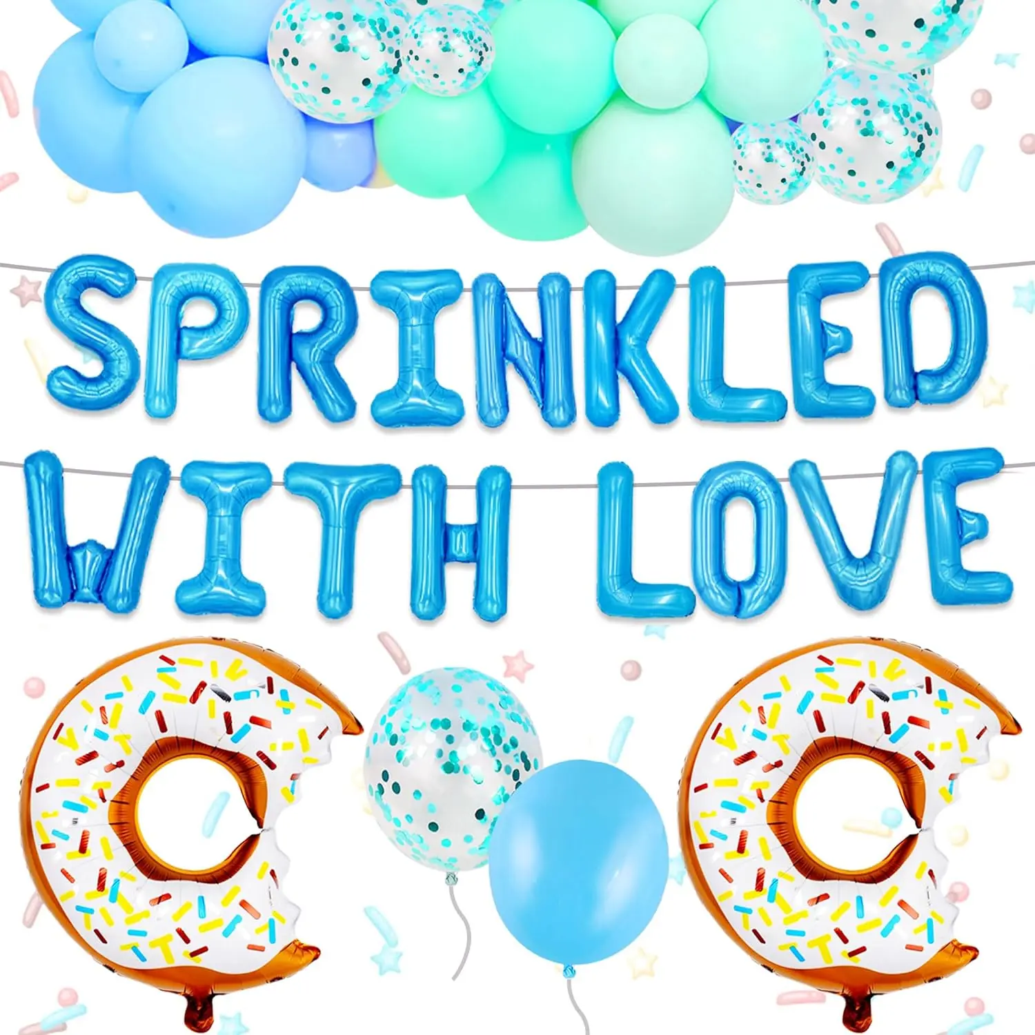 Blue Baby Sprinkle Decorations For Boys Sprinkled With Love Banner Gender Baby Shower Sprinkle Decoration Sprinkled With Love Baby Shower Decorations Party Supplies