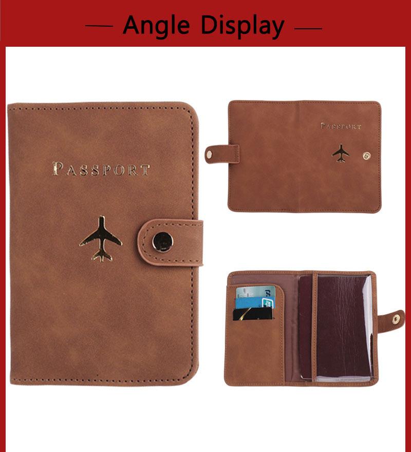 Leather Passport Holder Covers Case Waterproof Travel Credit Card Wallet Cute Passport Book for Women/Men Buckle Passport Cover