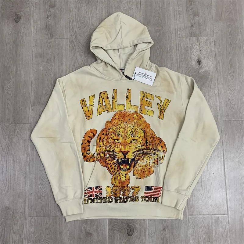 Ebb Supply Red Washed VALLEY Oversized Hoodies Men Women American Pure Cotton Vale Embroidered Logo Zip Jackets Casual Outerwear