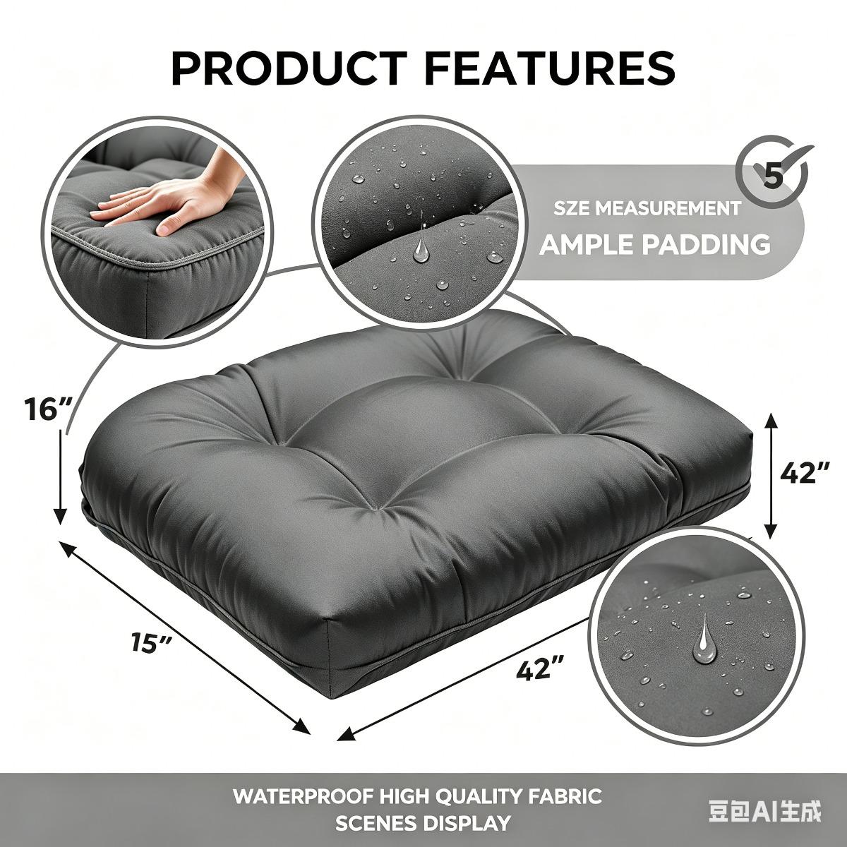 DANGHOOGY Outdoor Bench Cushions, Waterproof Patio Loveseat Cushions for Outdoor Furniture, Thick Love Seat Bench Cushions, 44" x 19" x 5", Grey DANGHOOGY Outdoor Bench Cushions, Waterproof Patio Loveseat Cushions for Outdoor Furniture, Thick Love Seat Bench Cushions, 44" x 19" x 5", Grey