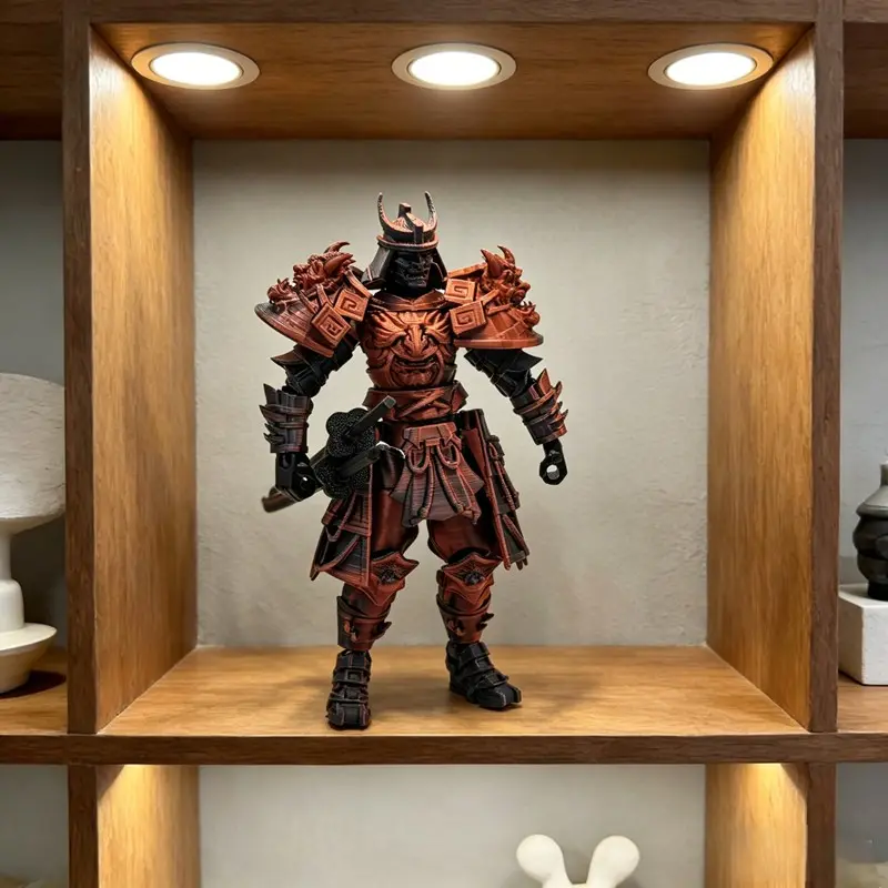 Samurai Mech Model, Dark Warrior Statue with Two Swords, Home Office Decor, Rpg Accessories, Art Desktop Decoration, Desk Ornament, Perfect Gift