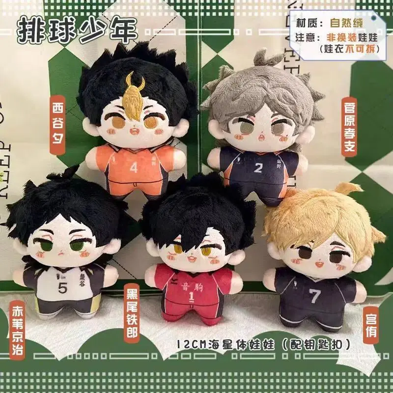 Japanese Anime Haikyuu Volleyball Plush Pendant - Kuroo Tetsurou, Nishinoya, Ushijima Wakatoshi, Shoyo Hinata, Oikawa Tooru, Tobio Kageyama, Sugawara Koushi, Akaashi Keiji Stuffed Charm for Kids Gifts