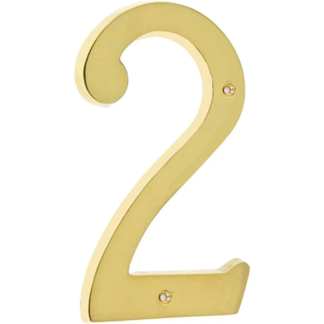 3 Inch  Bright Solid Brass Door House Numbers and Street Address Plaques Numbers for Residence and Mailbox Signs.