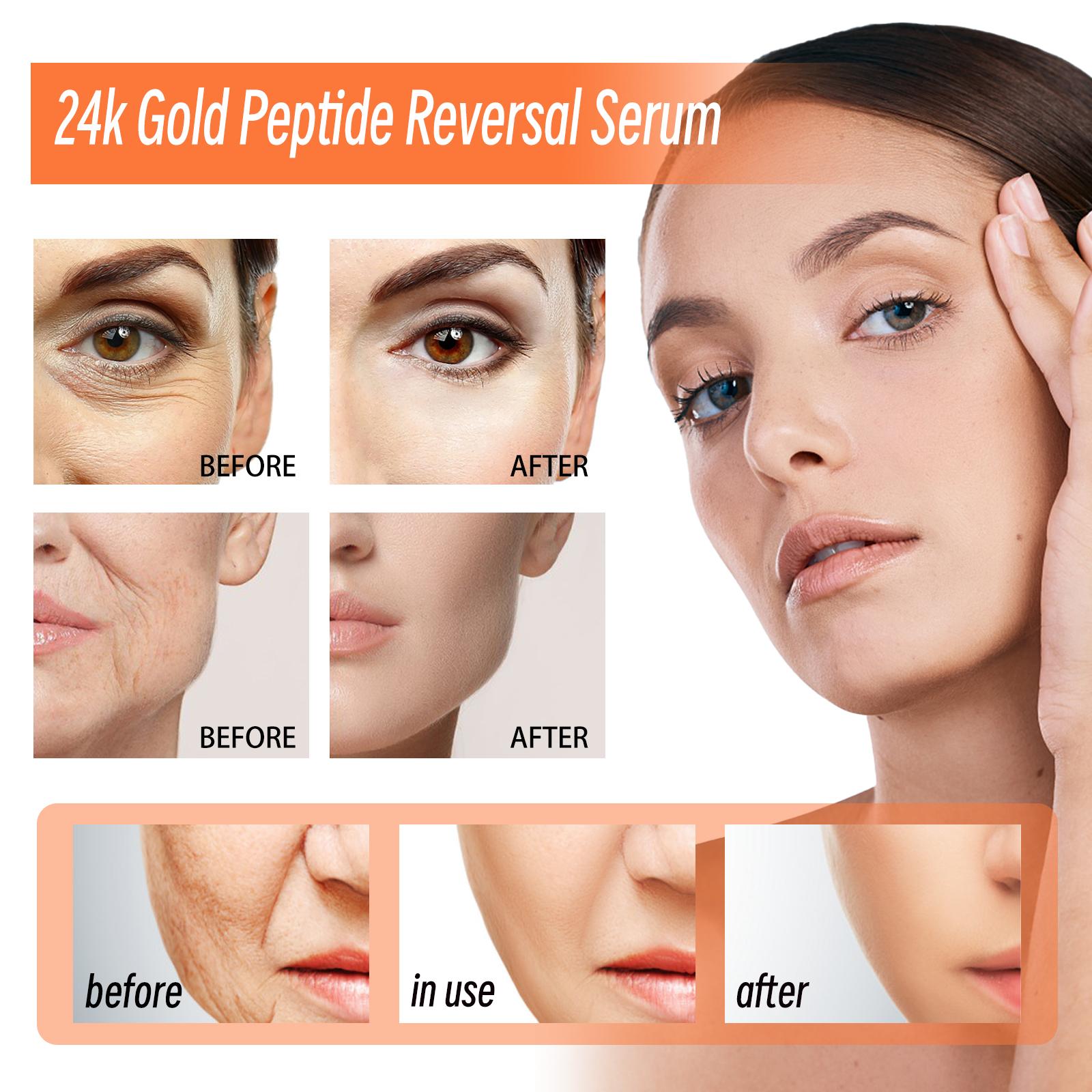 24K Gold Peptide Reversal Essence: Moisturizing, Anti - Wrinkle, Firming, and Anti - Premature Aging Essence Skincare Serum