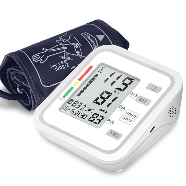 Fully Automatic Upper Arm Blood Pressure Monitor with Heart Rate Detection - Home & Medical Use Intelligent Voice Broadcast Fully Automatic Upper Arm Blood Pressure Monitor with Heart Rate Detection - Home & Medical Use Intelligent Voice Broadcast