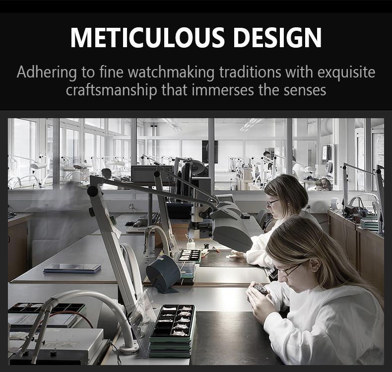 Caloric Kien Explorer Series Men's Automatic Skeleton Mechanical Watch Swiss Movement 42mm Dial Sapphire Crystal Stainless Steel Bracelet Waterproof Shockproof Luminous Luxury for Business Social Events Round Design