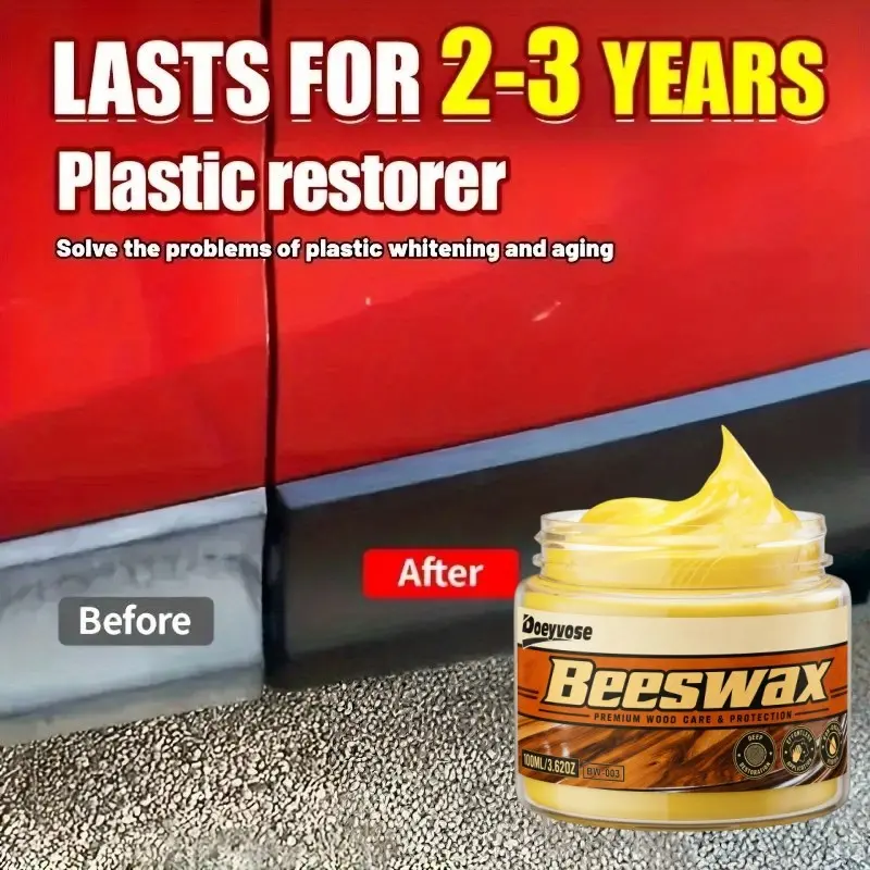 Car Interior Renovation Wax, Plastic Part Care, High Gloss Finish, Paint Yellowing Repair, Dashboard Polish, Automotive Maintenance