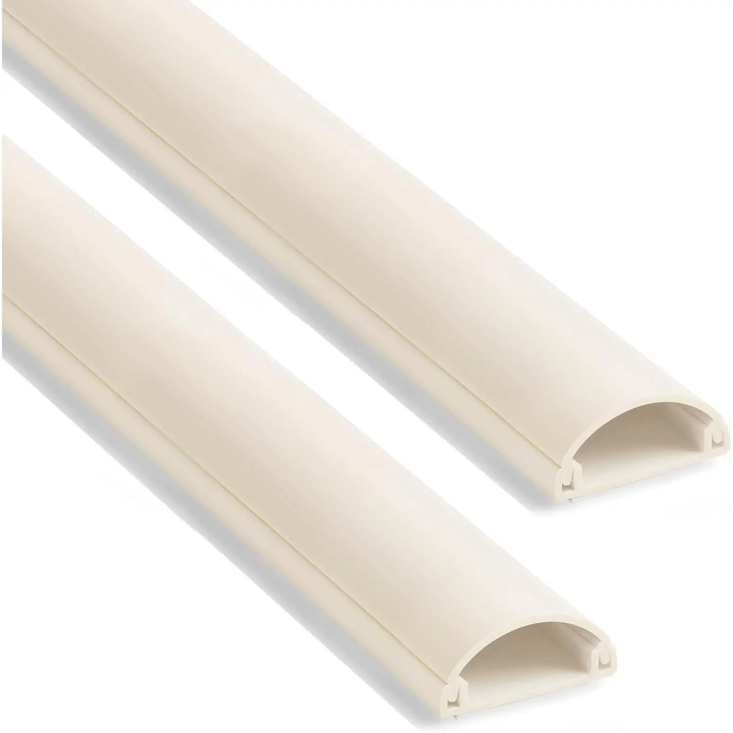 42.5in Cord Covers for 1-2 Wires  Wall, 1" W x 0.4" H, Beige | 3 Pack (14.2" Each), Curved Design, Low-Profile Cord Hider, Self-Adhesive  Management Raceway for Wall-Mounted TV Wires