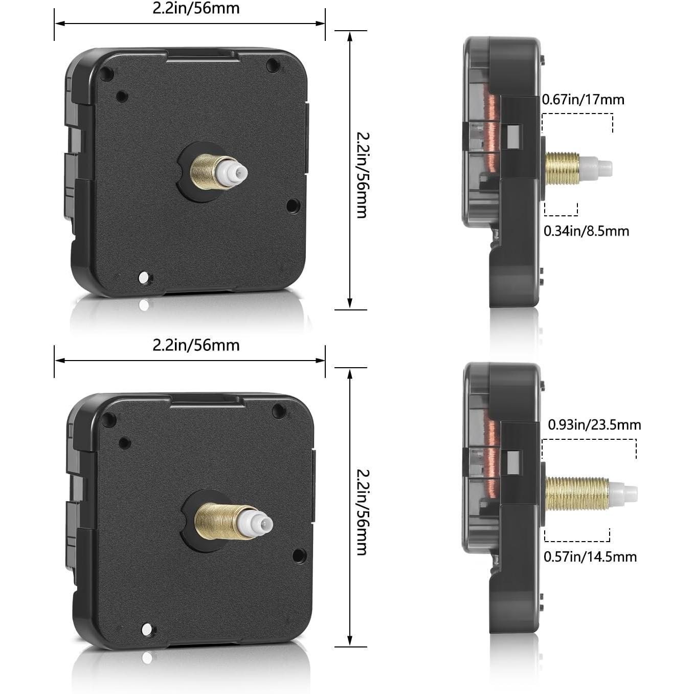 2 count 12888 Clock Movement for Wall Clock Mechanism Replacement, with ...