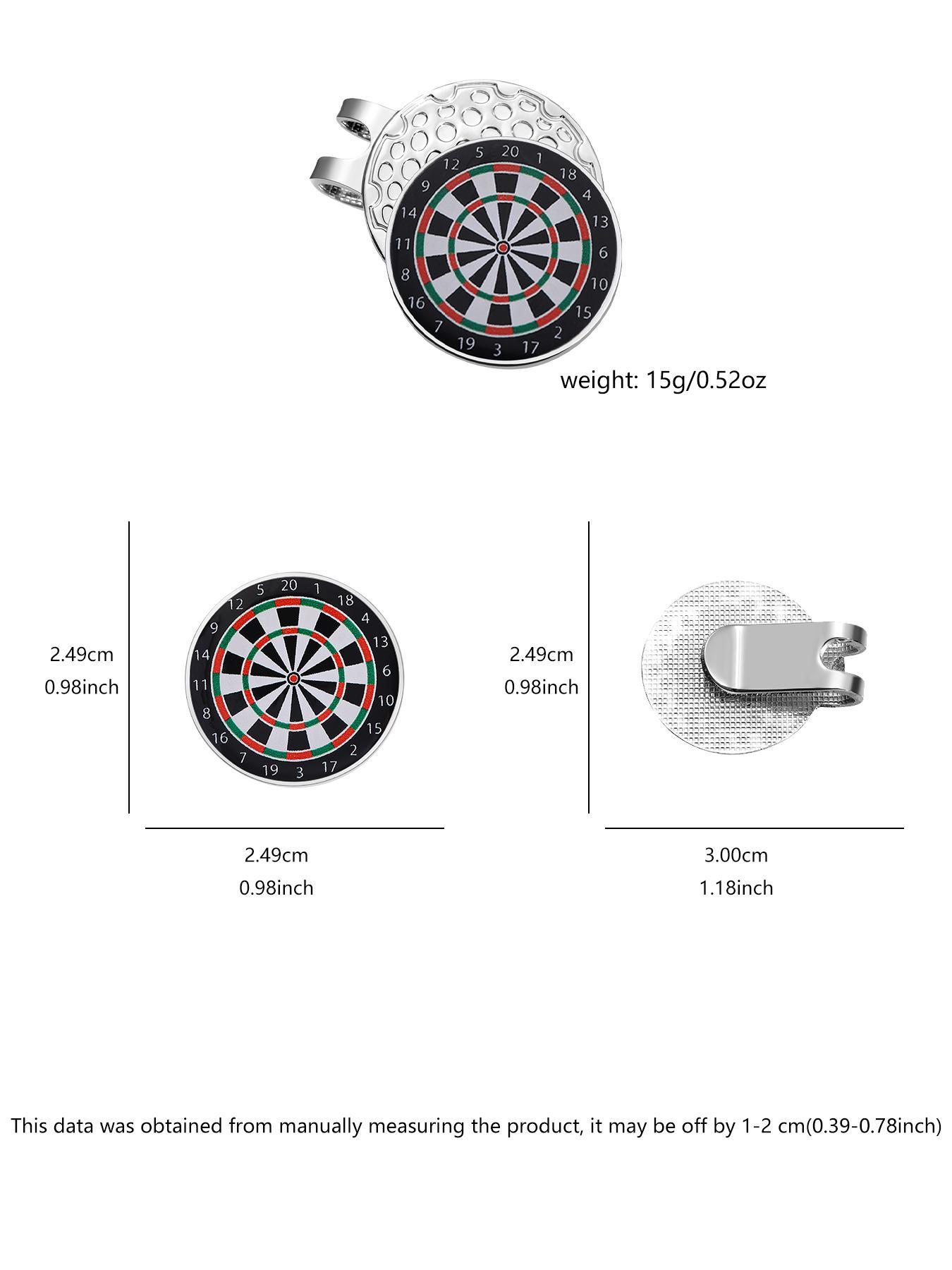 Creative Dartboard Design Golf Hat Clip, Fashionable Golf Hat Clip for Women & Men, Golf Accessories, Golf Ball Marker, Trendy All-match & Exquisite Brooch for Birthday Gift