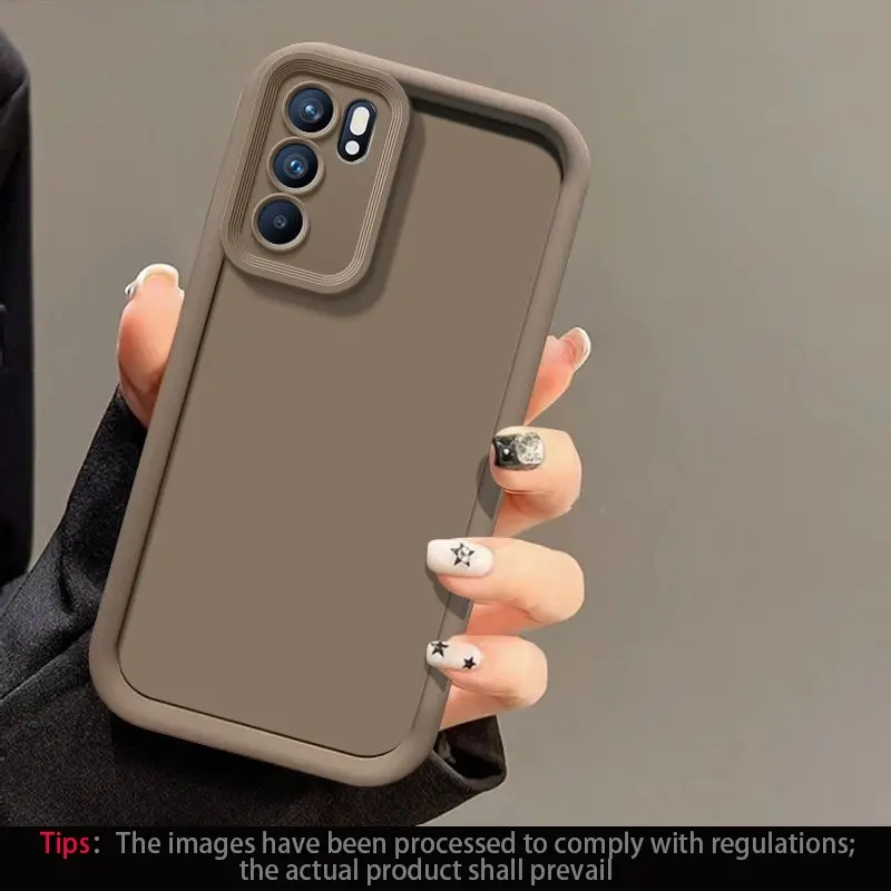 For OPPO Reno6 5G phone case anti drop protective cover, luxurious candy frosted soft shell, durable protective cover, slim design, fashionable phone accessories, matte color phone case, durable and lightweight design, simple m