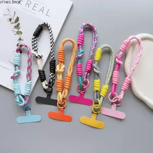 Cute Cartoon Dopamine Color Anti-Lost Wrist Lanyard, Colorful Short Phone Strap Keychain for Cards Cell Phone Decor