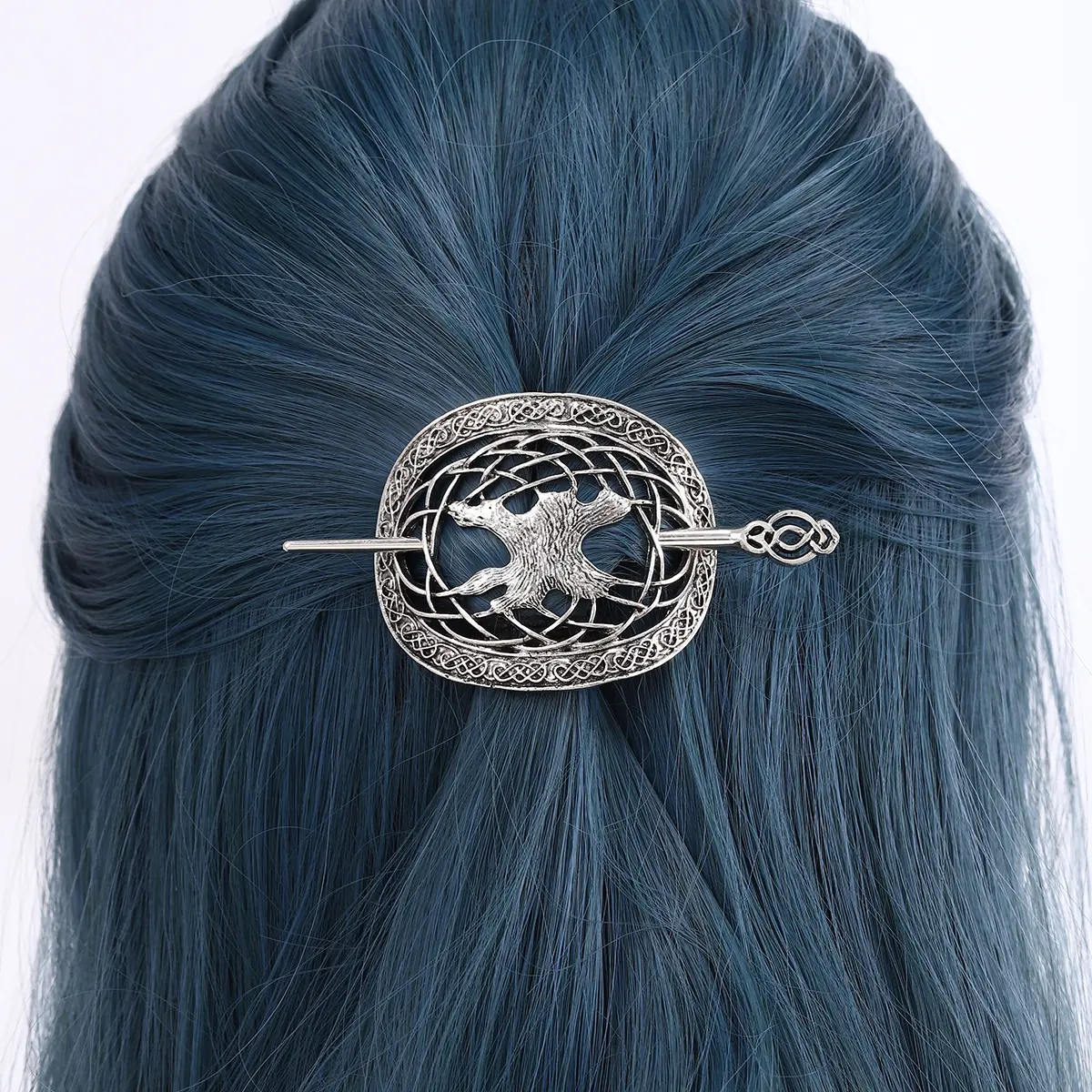 Viking Eagle Hairpin Vintage Celtic Knot Animal Hair Stick Slide Retro Hollow Metallic Barrette Aesthetic Eagle Headpiece For Women Traditional Scottish Prom Wedding Hair Accessories Gift