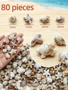 80pcs Boho Vacation Style Mixed Ocean Shape Beads, Non-Fade Acrylic Material, Perfect for Holiday Gifts & DIY Jewelry Making, Boho Style Beaded, Universal Beads
