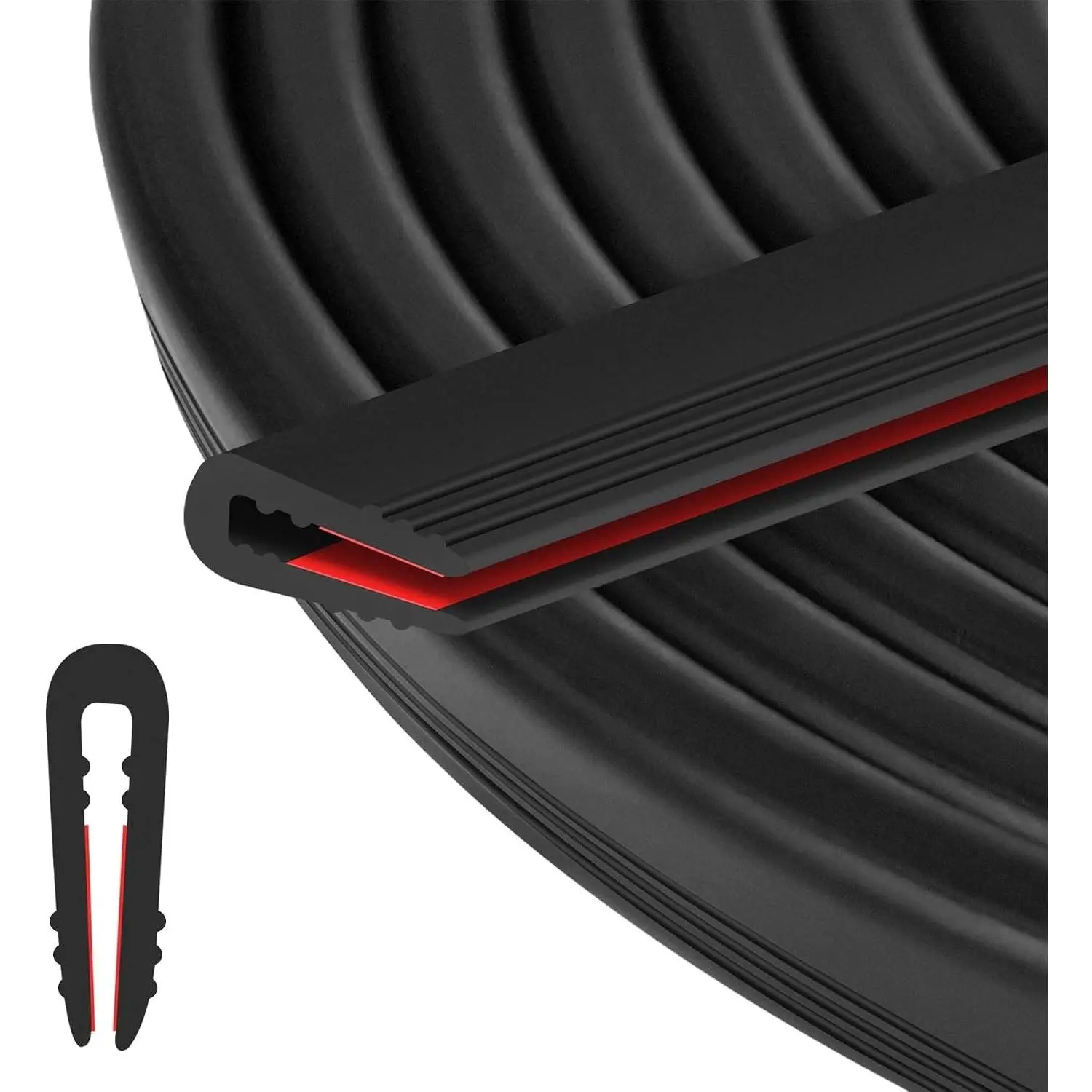 Rubber Edge Trim U Channel - 1/16" Self Adhesive Sheet Metal Edge Guard Protector, EPDM Seal Strip for Car Doors, Steel Plates, Glass, Hatches, Table Corners, 10Ft, BlackGift