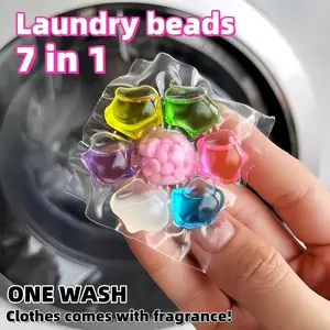 Lasting Perfume 7D Laundry Detergent Pods, 30-200pcs Deep Clean Stain Remover, Fresh Scent Household Washing Capsules, Liquid Type, Detergent Balls