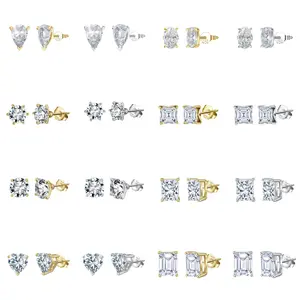 S925 Silver Stud Earrings – Premium Feel, S925 Silver, Color D, VVS Moissanite, Light Luxury, Ultra-Sparkling Moissanite Studs