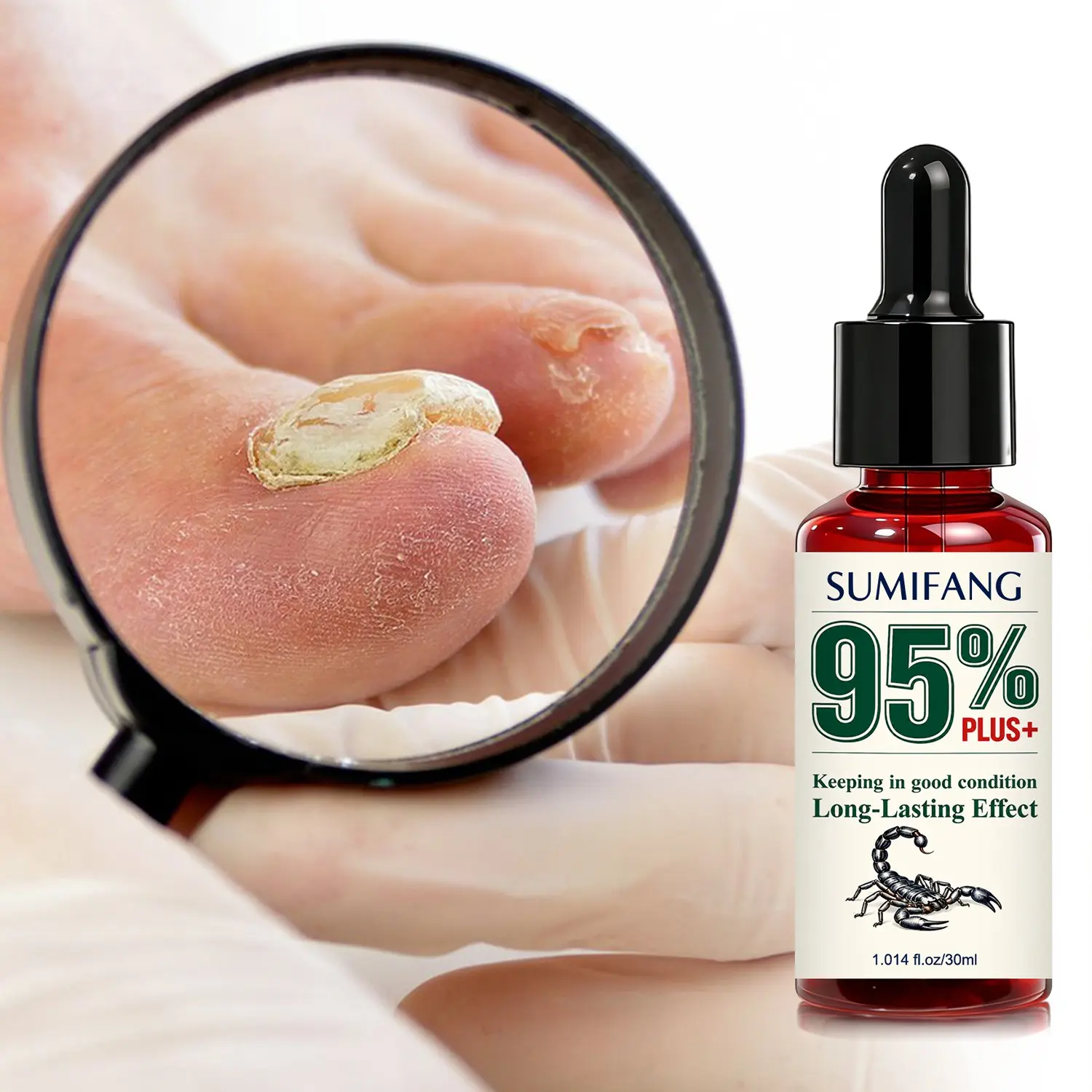 SUMIFANG 95% Nail Care Essence, Nail Care Serum 30ml: Hardens, brightens, protects problem thick nails, smooths roughness, evens nail color, suitable for all nails, daily pedicure
