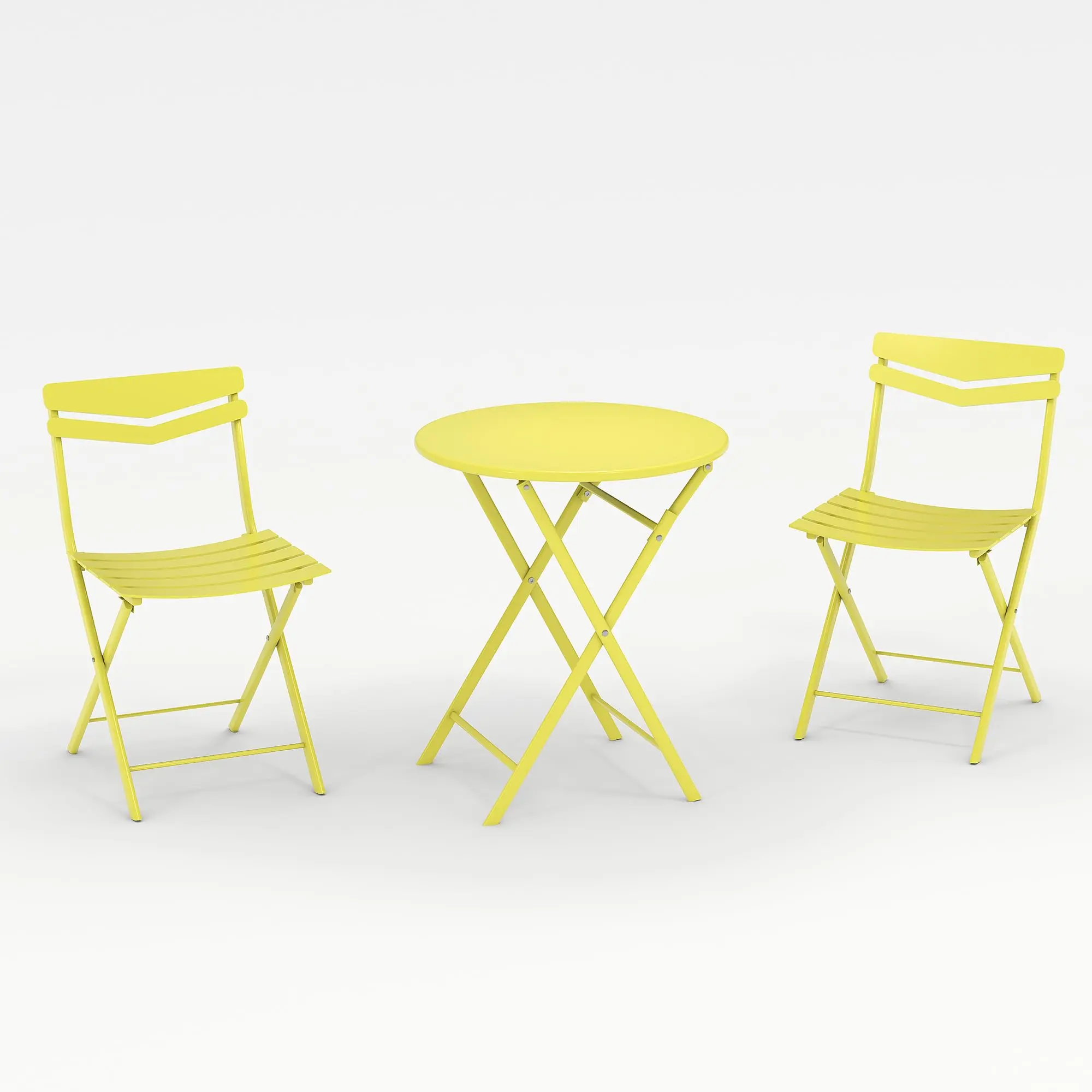 ☕ 3-Piece Folding Outdoor Bistro Set – Weatherproof Metal Table & 2 Chairs, Portable Patio Furniture for Balcony, Porch, Backyard & Coffee Shop! ✨