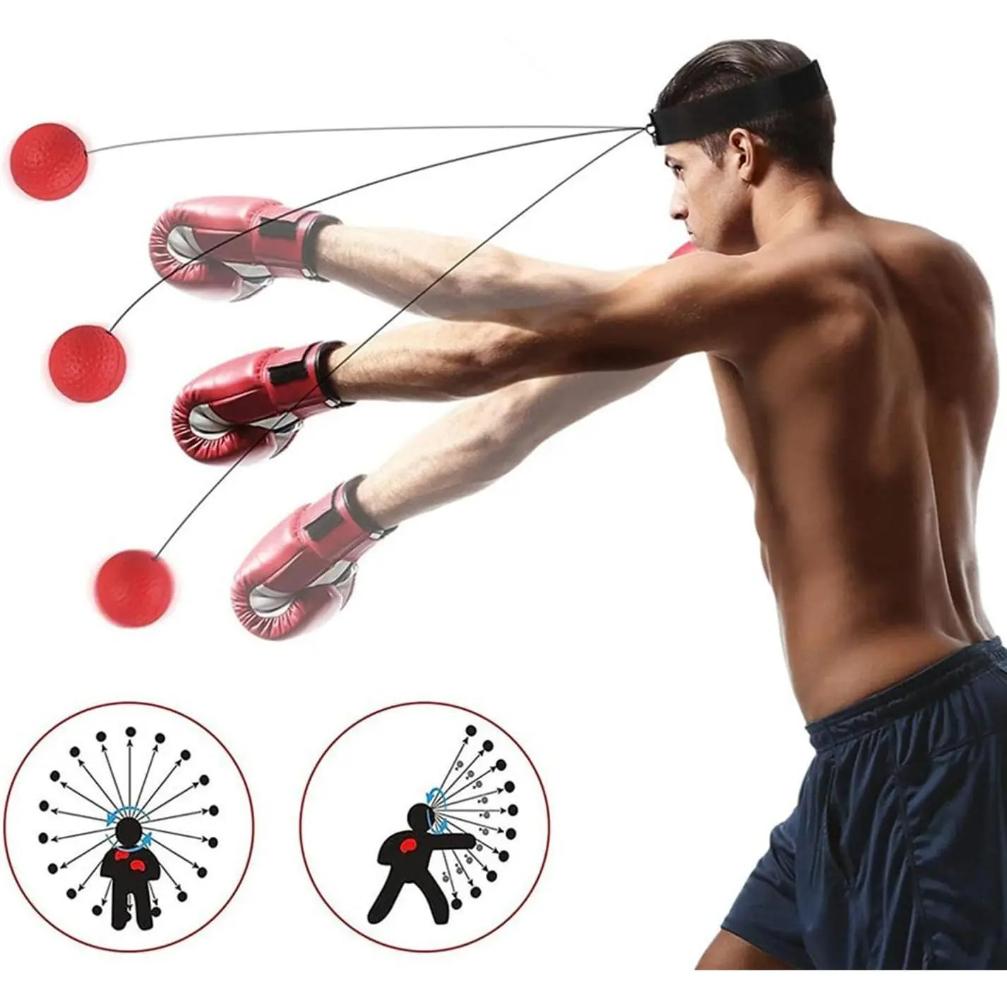 Upgraded Boxing Reflex Ball for Adults Children Professional Reaction Training Balls Safe Durable Hand Protective Bandages Ideal Gift for Friends