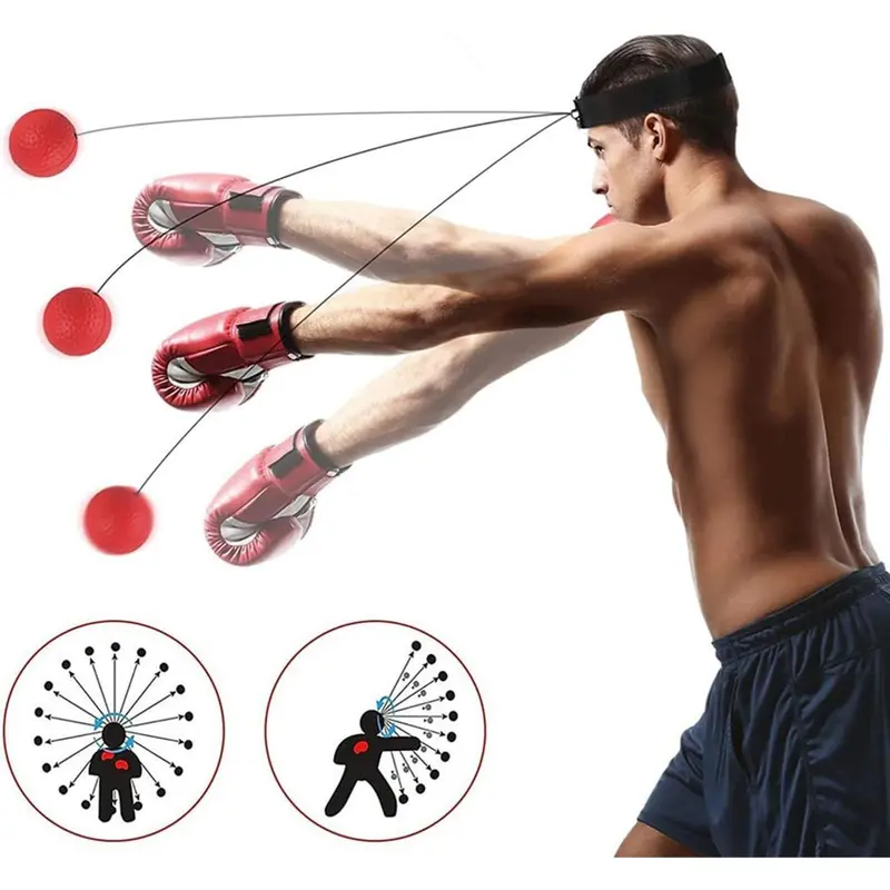 Upgraded 6 cm Boxing Reflex Ball - Unisex Adults' & Children's Boxing Equipment with Hand Protective Bandages, Safe Durable Environmentally Friendly, Home/Park Use, Train Anytime Anywhere, Favorable Price Ideal Gift
