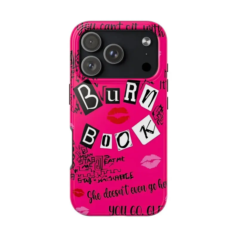 Magnetic Hot Pink "Burn Book" Style Quote & Lips Phone Case Compatible with iPhone 17 ProMax / 16 ProMax / 15 ProMax / 14 ProMax / 13 ProMax / 12 ProMax / 11 ProMax; iPhone 17AIR