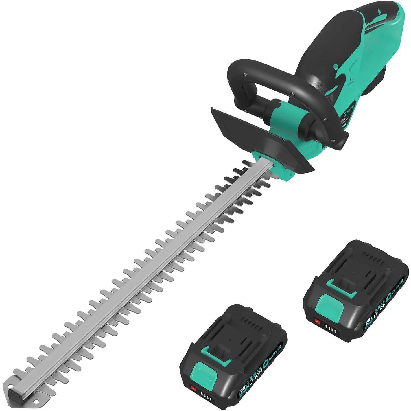 Portable Cordless Garden Hedge Trimmer - 22.4in Handheld Electric Shrub Cutting Tool with Brushless Motor, 3000RPM Double-Sided Dual Action Blades, 2/3in Blade Gap, 2 x 2.0 Batteries, Charger for Lawn Maintenance