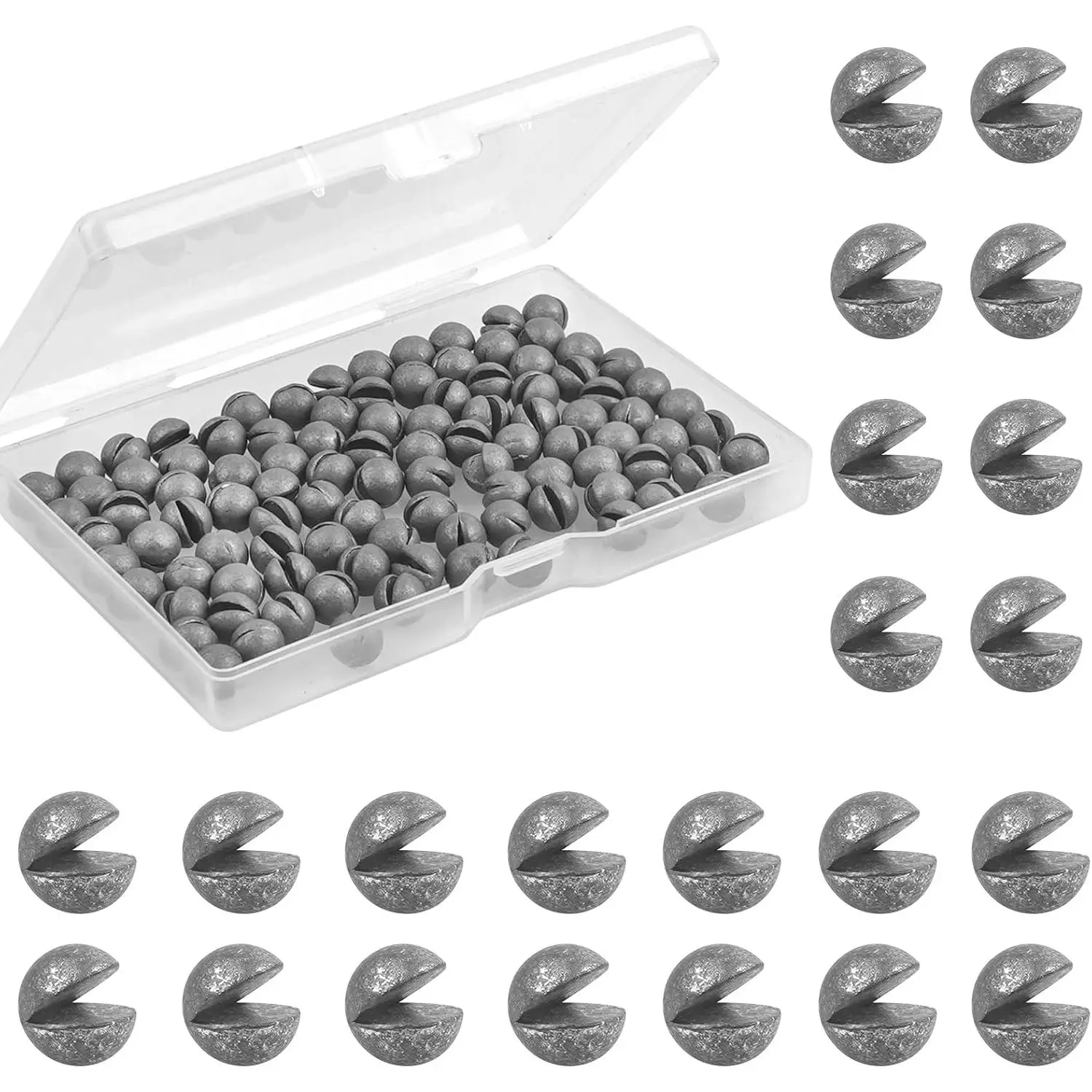 Removable Split Shot Fishing Weights, Fly Fishing Line Sinkers  Clip  Weights Freshwater Saltwater Fishing Sinkers
