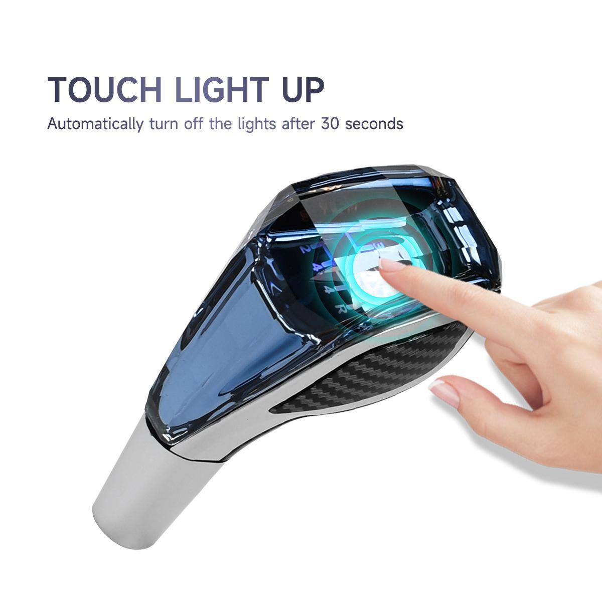 Car Manual Gear Shift Knob, Interchangeable Knob, 5 Speed Car Crystal Touch Sensor LED Light Shift Knob, Car Interior Accessories for Vehicle Decoration
