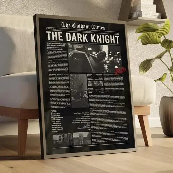 Dark Superhero Canvas Poster |   Action Movie Wall Art for Bedroom, Living Room & Office