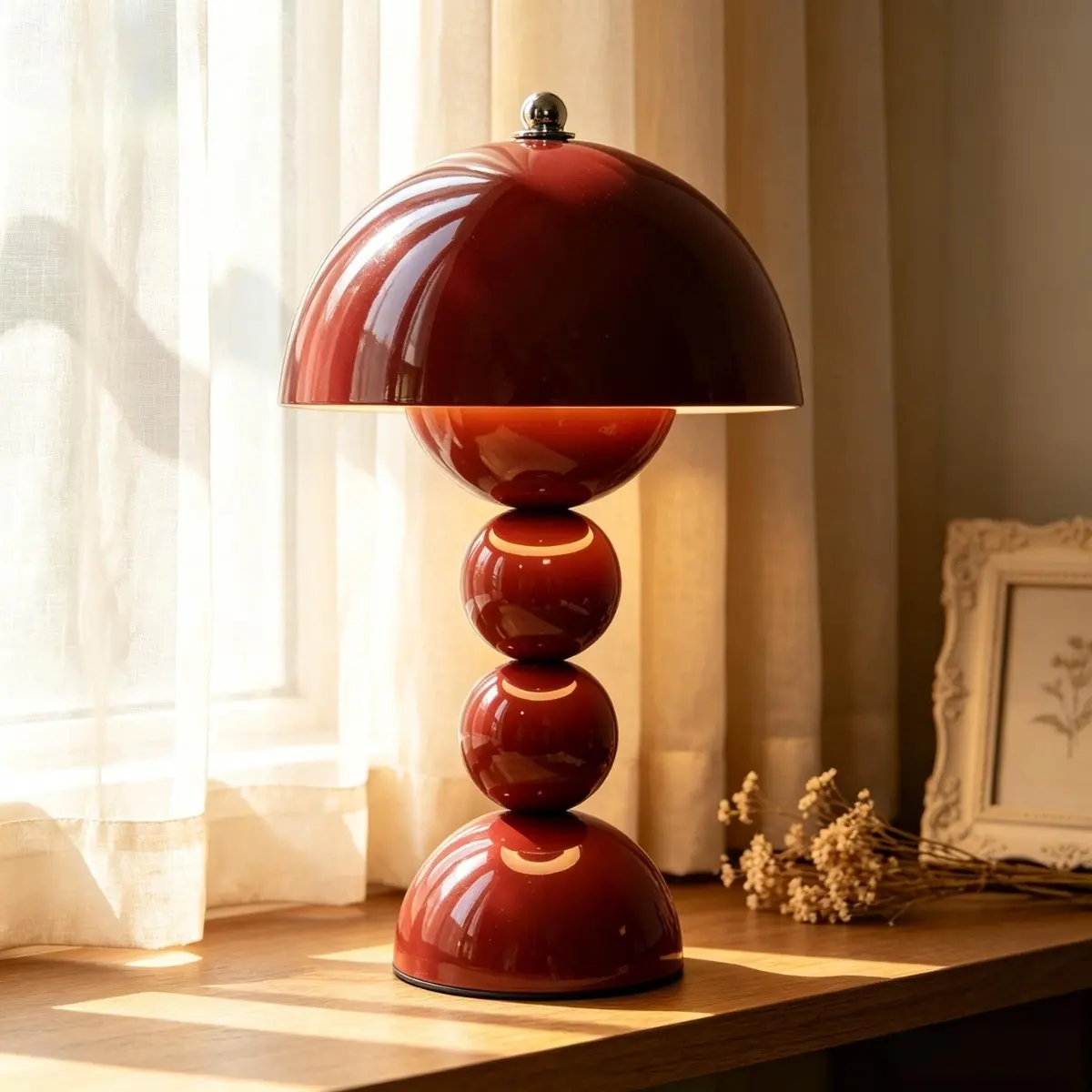 Vintage Decorative Table Lamp, Adjustable Warm and Neutral Light, Rechargeable Macaron Color Ambient Light, Space-Saving, Perfect for Bedroom, Room, Desk, Bedside Table Lamp