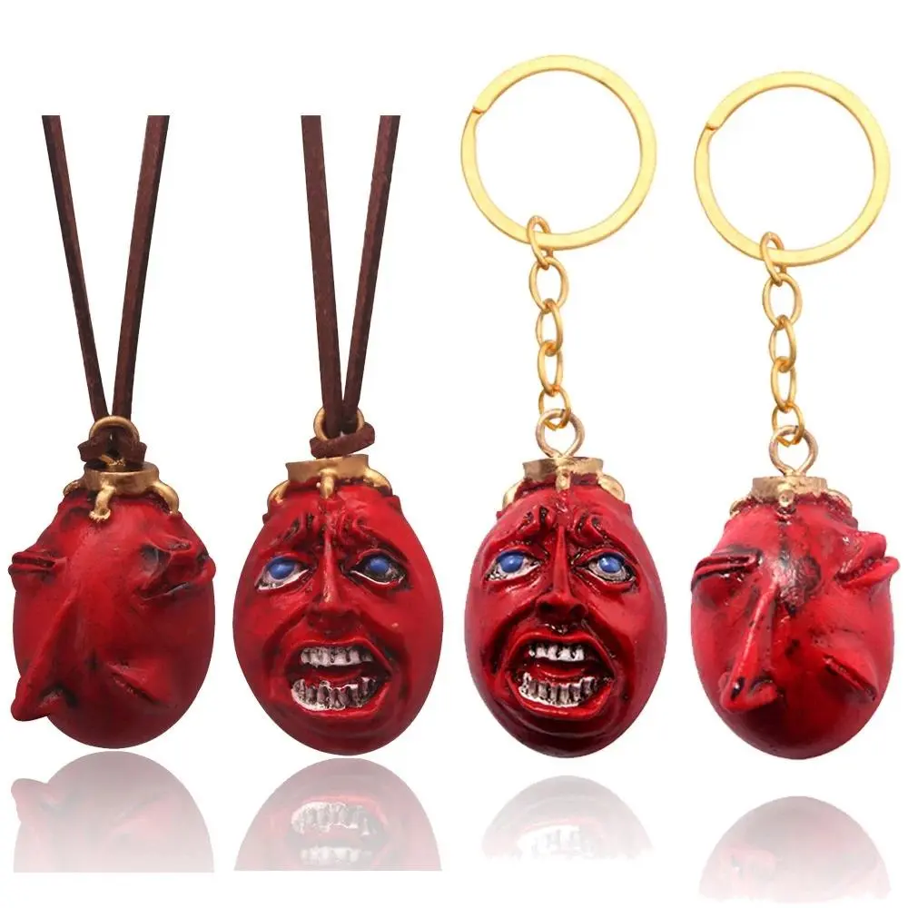 Fashing Popular Anime Red Elliptical Three-Dimensional Pendant Necklace Egg Of King Cosplay Arc Resin Pendant Accessories Gift