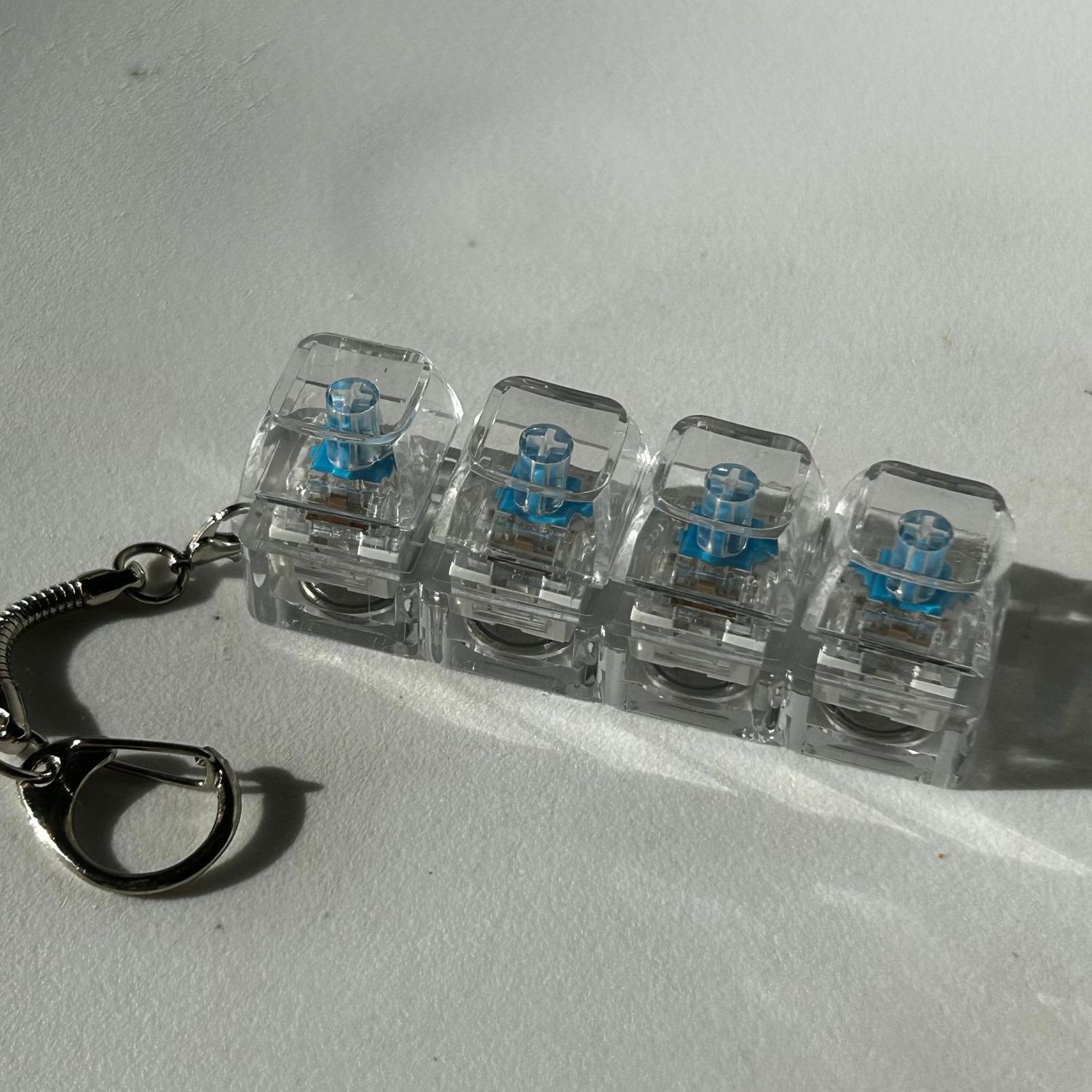 keyboard fidget clicker keys decompression toy keychain pendant