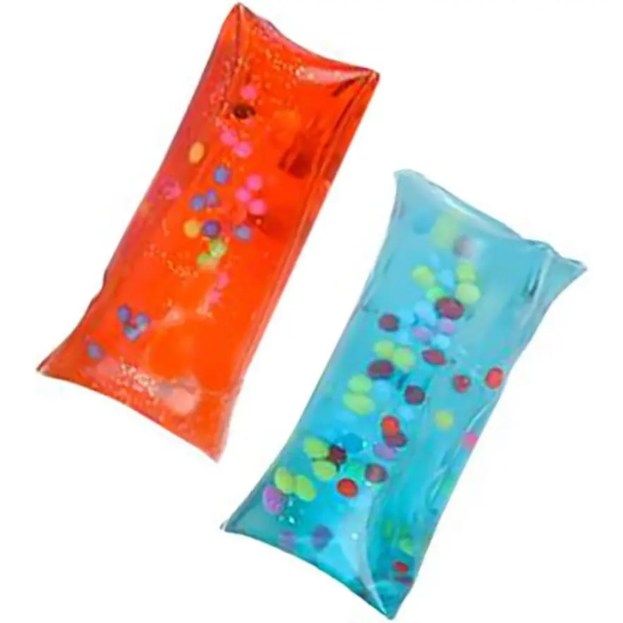 Mini Water Wiggler with Confetti, Sensory Toys for Kids, Prizes, Party Favors, Assorted Colors, 2" Inches (2-Pack)