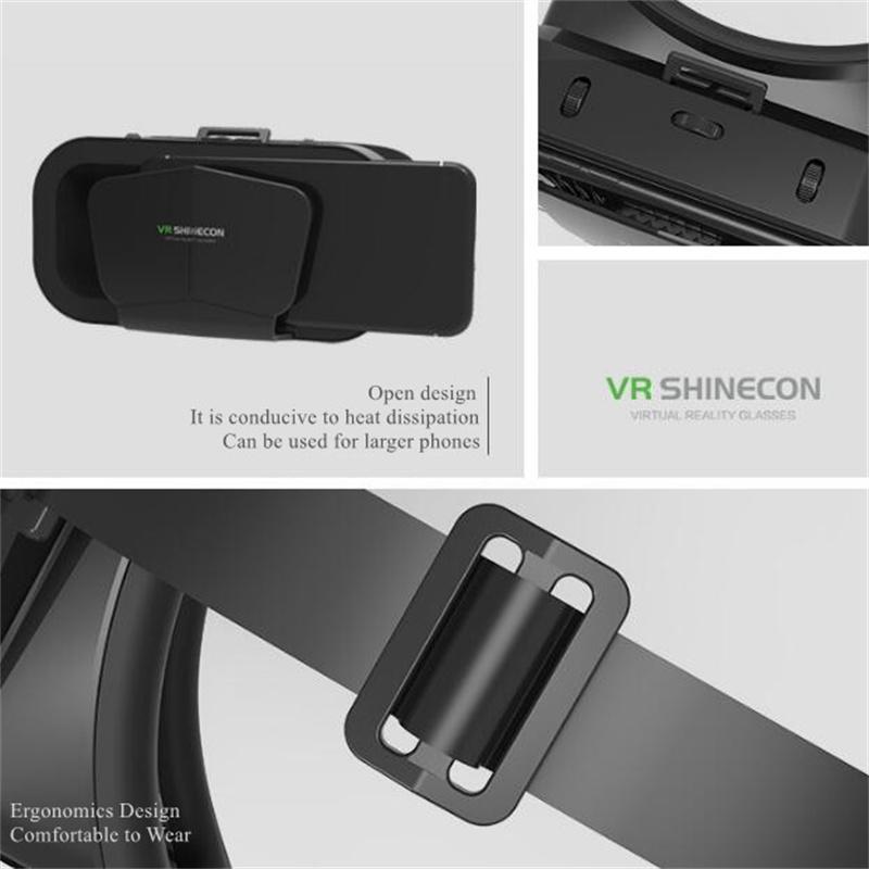 Shinecon Virtual Reality Viar 3D VR Glasses Device Helmet Lenses Headset Goggle Smart Wearable For Smartphone Cell Phone Mobile Realidade VR Goggles detail 6
