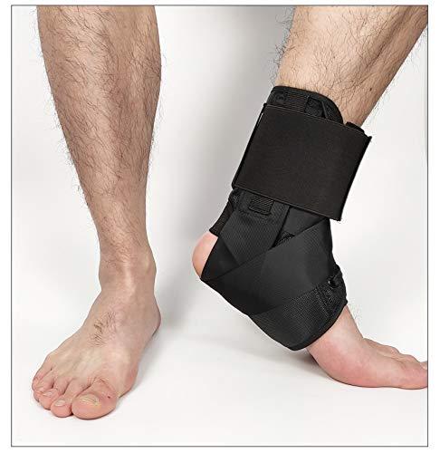 Sports Compression Ankle Support With Adjustable Figure-Eight Strap, Ankle Sleeve, Protective Gear, And Lace-Up Design