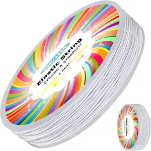 1mm 165ft Rainbow Stretchy Bracelet String, Sturdy Gradient Color Elastic String Elastic Bead Cord for  Making, Necklaces, Beading and Crafts (White(50M/165ft))