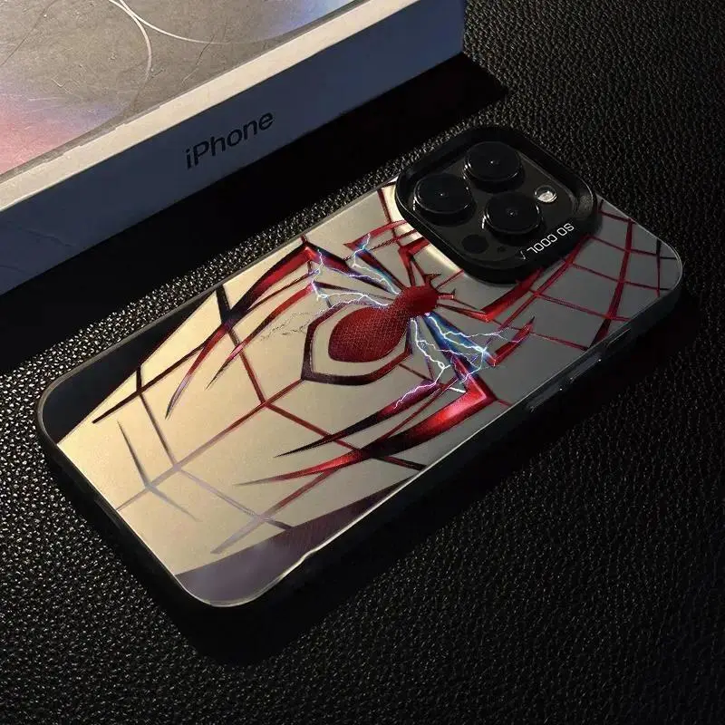 Cool S-Sipdder-Man Silicone Case Anti-impact Silicone Shockproof Spider for Compatible iPhone 17 Air 16 15 14 13 12 11 Pro Max Plus Etc Birthday Gift Friend Gift Couple's Phone Case Ultra Skin friendly Touch,  All Inclusive Lens Phone Case