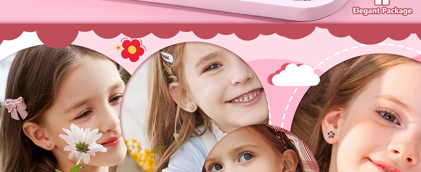 CASSIECA 24Pairs Hypoallergenic Earrings for Girls Women  Screw Back Earring Cute  Earrings 4mm Tiny Screwback Flat Back Stud Earring