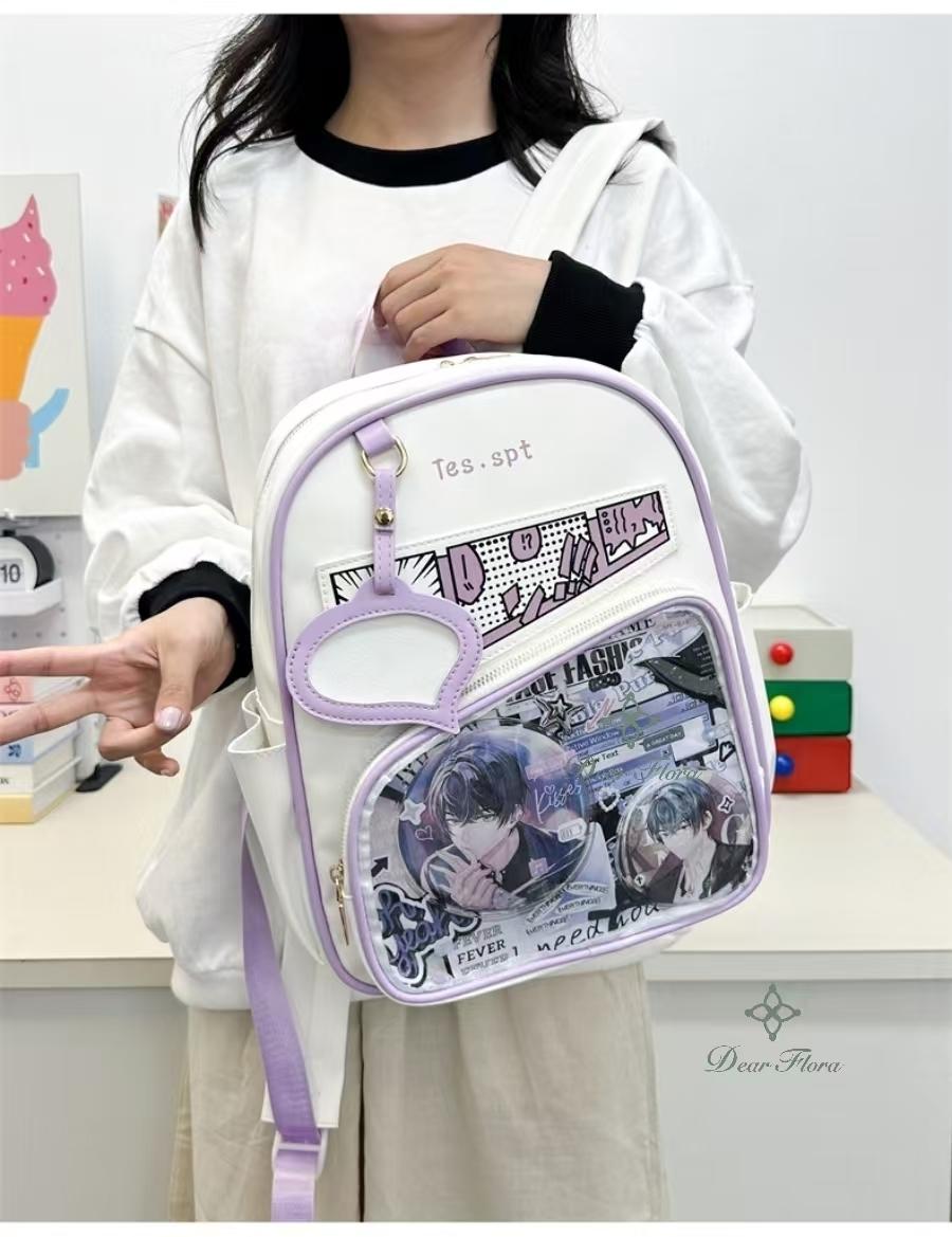 Y2k Anime Ita Backpacks Girls Transparent Bag Students DIY Display Schoolbag Cute Large Capacity Rucksack Casual Travel Knapsack