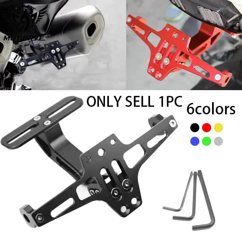 Motorcycle Rear License Plate Mount Holder, Aluminum Alloy Bracket, Universal Accessories, Motorcycle Modification Parts