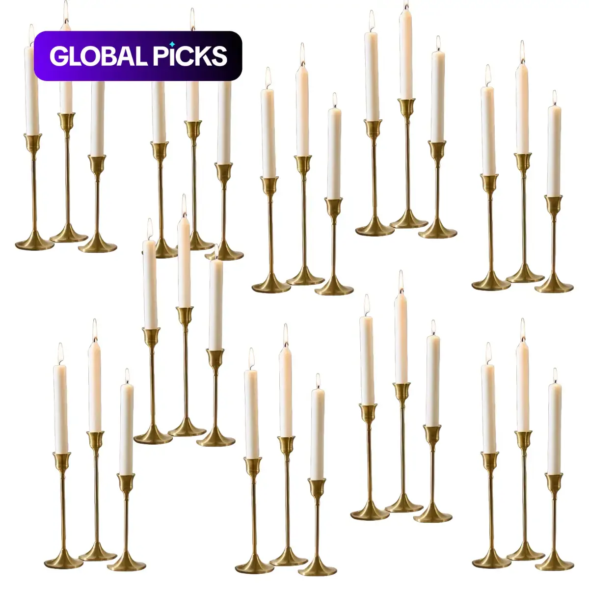 Elegant Romantic Candle Holder, 30pcs/set Vintage Metal Candle Holder, Candle Stand for Wedding, Dinner, Home Decor and Decorating, Ornaments, Decorations Supplies, Candlestick, Home Accessories, Home Goods #GLOBAL PICKS